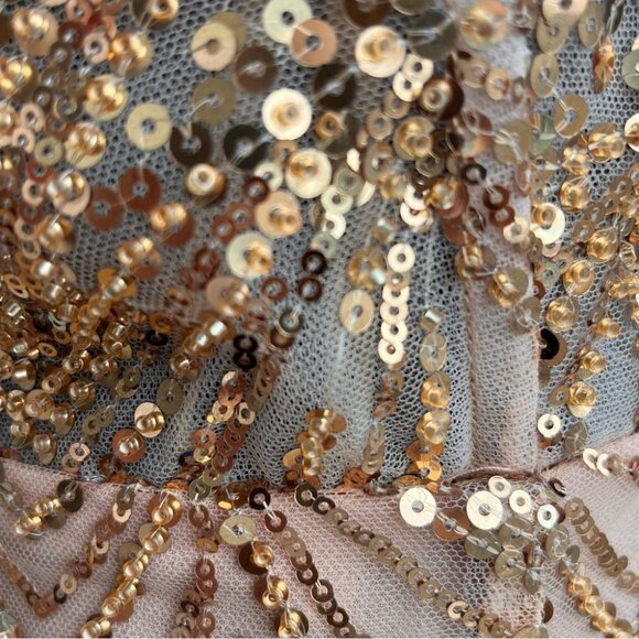 🆕 BRONX & BANCO 🧿 NWOT Giselle Midi Dress, Gold - Size L - Picture 14 of 16